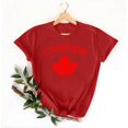 thumbnail image 4 of Pisexur Hauts pour Femmes, Hauts d'Été pour Femmes, Nouveau Pull à Manches Courtes Col Rond Décontracté Imprimé Rouge, 3TG, 4 of 5