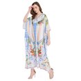 thumbnail image 2 of Robe Kaftan Longue Décontractée Ample à Manches Kimono pour Femmes Grande Taille, Tenue de Villégiature, Robe de Soirée, Fête, Été, Plage, Couvre-Maillot, 2 of 6