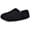 Black, variant on HomeTop Women's Fuzzy Curly Fur Memory Foam Loafer Slippers with Polar Fleece Lining