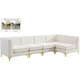 thumbnail image 2 of Meridian Furniture Alina Sectionnel Modulaire en Velours Crème, 2 of 20