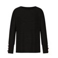 thumbnail image 3 of Hauts d'Été pour Femmes Automne Hiver Col Rond Tempérament Décontracté Manches Raglan T-shirt Décontracté Ample Haut Blouses en Liquidation, 3 of 7