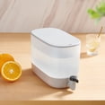 thumbnail image 1 of 4L Food Grade Plastic Water Dispenser with Built-in Faucet, Refrigerated Container for Iced Tea and Lemonade, Slim White and Gray Design, Fits Refrigerator Door, 1 of 8
