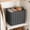 Black, variant on Bowayaoa Linen Storage Basket with Handles, Foldable Shelf Basket for Nursery, Bedroom Organization, Decorative Bin for Clothes, Toys, or Towels