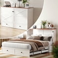 thumbnail image 1 of PUREMIND Queen Size Murphy Bed with Mattress, Murphy Cabinet Bed with Storage Drawer and Charging Ports for Bedroom/Guest Room, White, 1 of 8