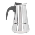 thumbnail image 2 of Moka Pot,  Stainless Steel Heat  Curved Handle Stovetop Espresso Maker Mirror Polishing Rustproof Easy To Clean Espresso Machine With  Valve For Home, Travel, Office, 2 of 8