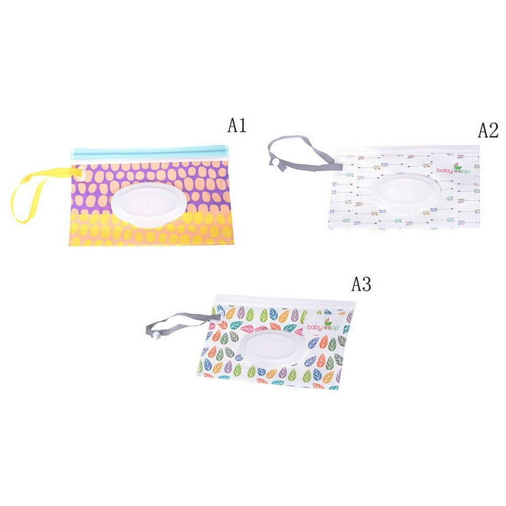 EASTIN 3PCS Clean Wipes Carrying Case Wet Wipes Bag Cosmetic Pouch Wipes Container Optional