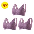 thumbnail image 2 of AherBiu 3pc Plus Size Bras for Women Front Closure Full Coverage Comfort Bralettes Push up Wireless Lingerie, 2 of 4
