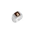thumbnail image 3 of RYLOS Men's Rings Sterling Silver Designer Style 10X8MM Emerald Cut Shape Gemstone & Diamonds Smoky Quartz June Birthstone Rings For Men Size 13, 3 of 4