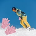 thumbnail image 1 of Meitianfacai Winter Warm Solid Color Knitted Kids Gloves Split Finger Gloves, 1 of 9