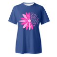 thumbnail image 4 of TSADFHJI Camisoles pour Femmes Courtes T-Shirt Imprimé à Manches Courtes Col Rond Haut Blouse TTTTG Bleu Marine, 4 of 5