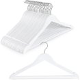 thumbnail image 1 of Wooden Hangers ( ) Natural Wooden Coat Hangers with Non Slip Pants Bar °Swivel Hook and Shoulder Notches for Suit Jacket Pants Smooth Finish Clothes Hangers CTN, 1 of 7