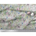 thumbnail image 2 of Soimoi Gray Velvet Fabric Leaves & Floral Decor Fabric Printed BTY 58 Inch Wide, 2 of 3