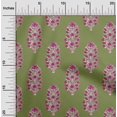 thumbnail image 1 of oneOone Georgette Viscose Fabric Leaves & Floral Block Print Fabric BTY 42 Inch Wide, 1 of 5