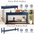 thumbnail image 4 of MODERNLUXE Table Console Moderne de 60 Pouces, Table Étroite et Longue pour Sofa avec 3 Tiroirs, Tablette de Rangement Ouverte et Design en Nid d'Abeilles, Table de Couloir derrière Canapé pour Entrée, Salon, Foyer, Bleu Marine, 4 of 8