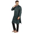 thumbnail image 3 of Atasi Ensemble Kurta-Pyjama Indien Uni pour Hommes Col Mandarin Kurta Décontracté Longue Tenue, 3 of 7