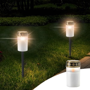 Chmadoxn Solar Lights Outdoor Solar Grave Light: Solar LED Grave Candle With Flickering Light And Battery solar light