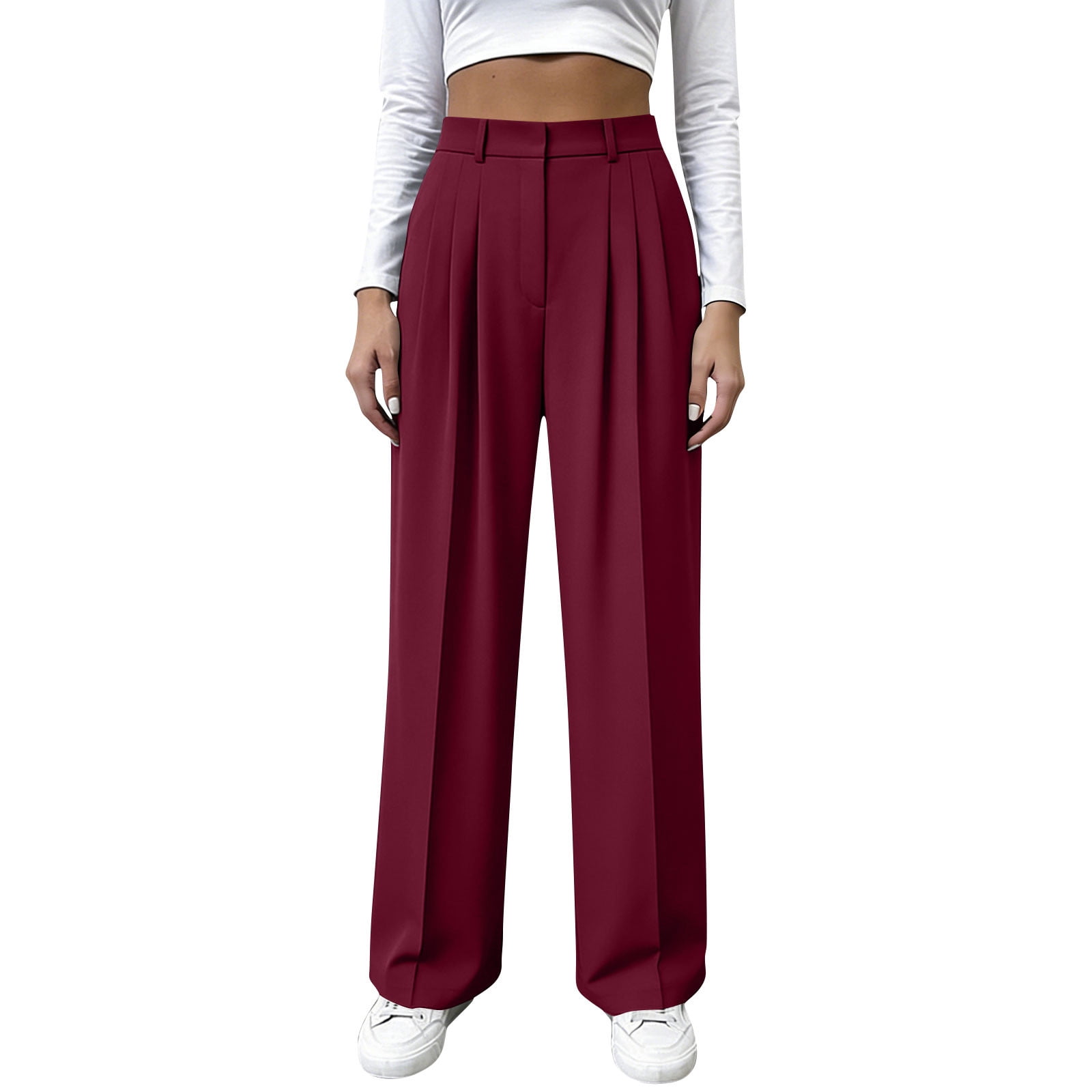 FRSASU Women Dress Pants High Waisted Work Slacks Pants Dressy