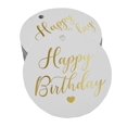 thumbnail image 1 of Inkdotpot Pack Of 50 Happy Birthday Favor Paper Tags Craft Real Gold Foil Hang Tags, 1 of 1