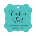 thumbnail image 1 of Darling Souvenir Personalized Paper Hang Tags Custom Text Wedding Party Gift Favor Tags -Turquoise-100 Tags, 1 of 1