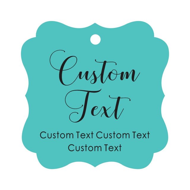 Darling Souvenir Personalized Paper Hang Tags Custom Text Wedding Party Gift Favor Tags -Turquoise-100 Tags