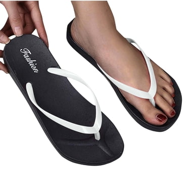 VOAVEKE Womens Sandals Comfortable,Summer Sandals for Women 2025,Women's Fashion Leisure Bathroom Bathing Outdoor Wear Summer Flat Flip Flops White 7