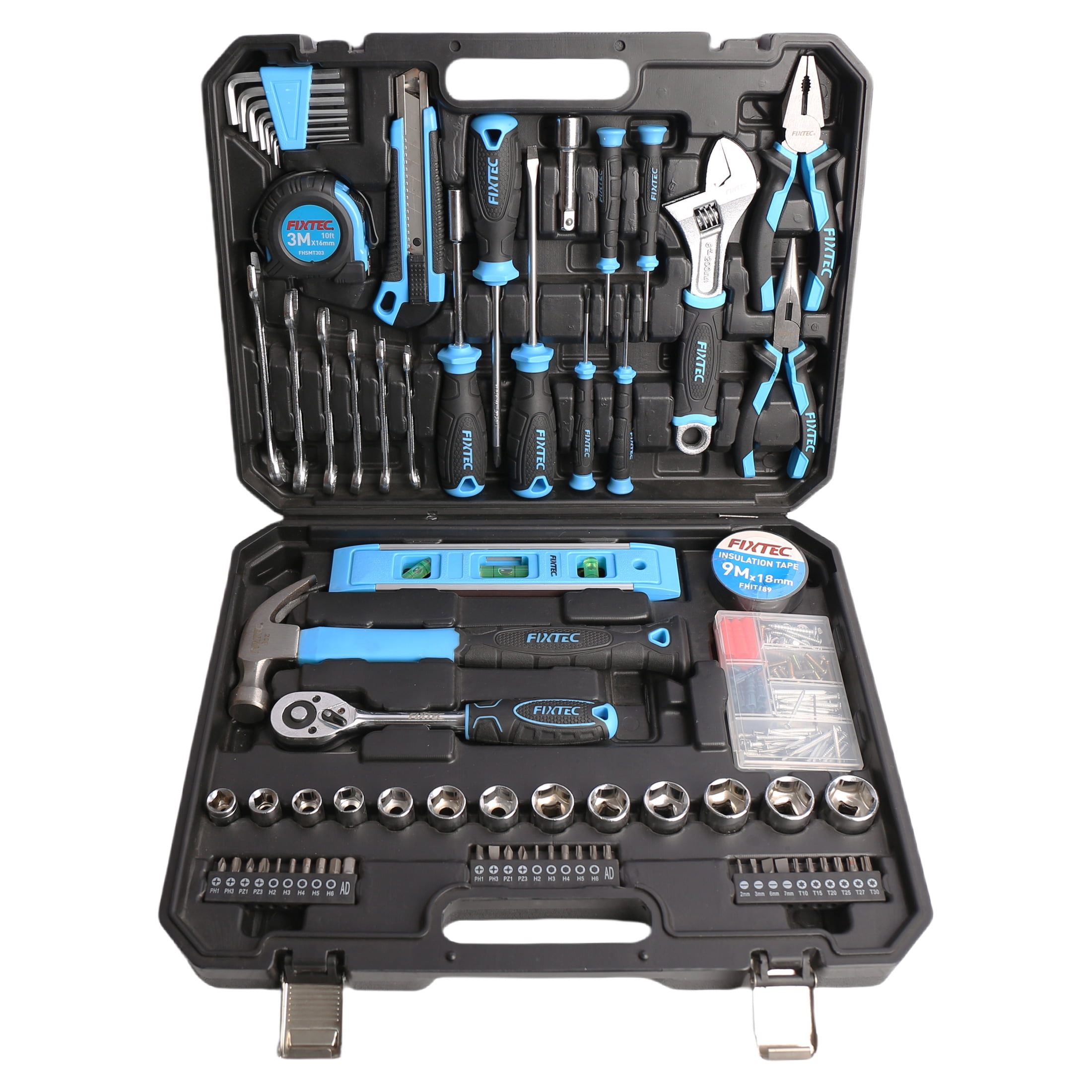 FIXTEC Home Repair Tool Set with 234 Pcs, Carrying Case, FHTK234