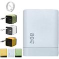 thumbnail image 1 of 3 in 1 GaN Charger, Scalable 80w Max Fast Charger Module with Type C Cable and 2 USB Ports, Retractable Phone Chargers Wall Plug, Three Port Fastcharging, for Phone and Laptops (White), 1 of 8