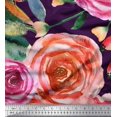 thumbnail image 1 of Soimoi Toile de Coton Feuilles & Fleurs Roses Imprimés par Yard 56 Pouces de Large, 1 of 3