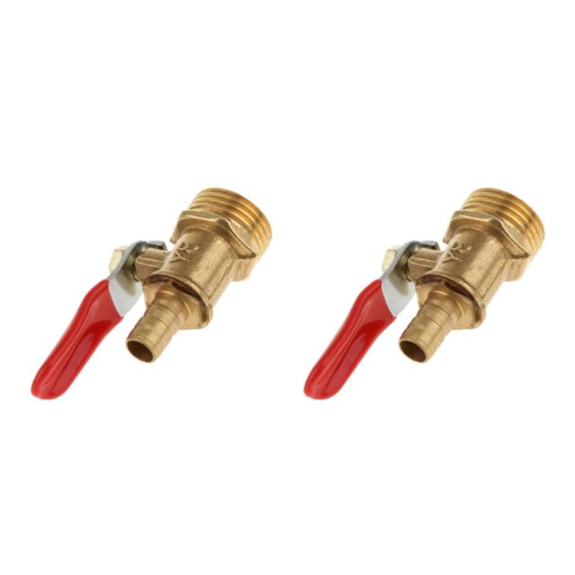ZheElen Versatile Threaded Brass Ball Valve for Multiple Uses 4 interface 20mm 8mm Red 2Set