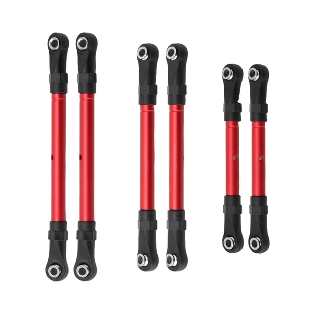 QualitChoice 6 Pieces RC Car Pull Rod Rod Servo Link for Slash Hoss 4x4 1:10 Scale RC Car Red