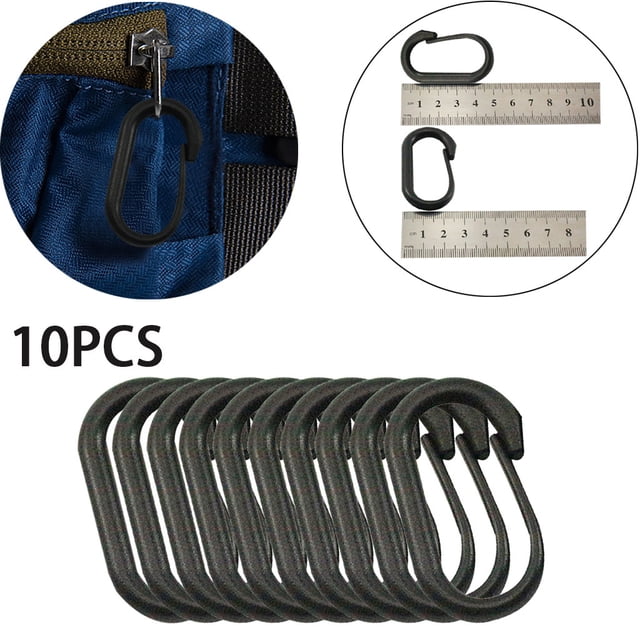 Agiferg Outdoor plastic Carabiner D-Ring Key Chain Clip Hook Outdoor Buckle 10PCS