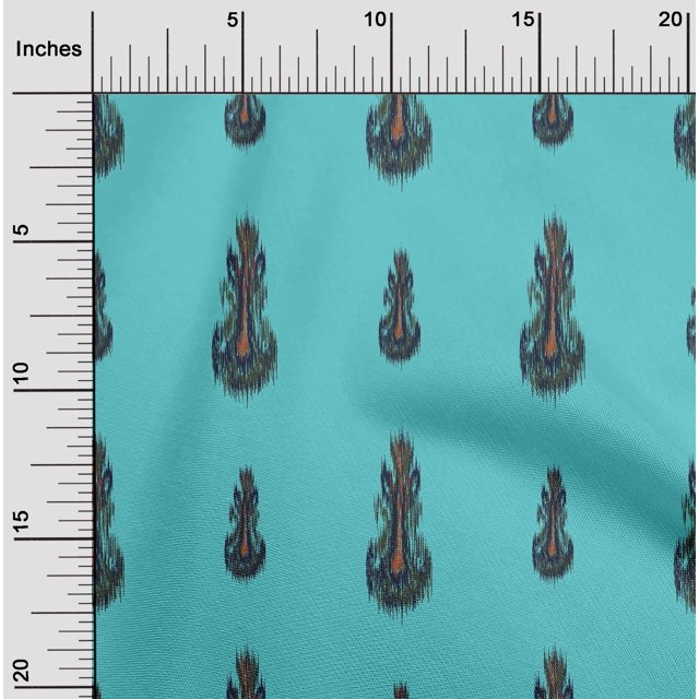 oneOone Polyester Lycra Fabric Ethnic Ikat Print Fabric BTY 56 Inch Wide