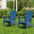 thumbnail image 2 of Patiojoy Chaise Adirondack 4 Pcs Hanches Chaise Adirondack avec Porte-Gobelet Grain de Bois Réaliste Chaise d'Extérieur Résistante aux Intempéries pour Capacité de Poids de 380 Lb Bleu Marine, 2 of 10