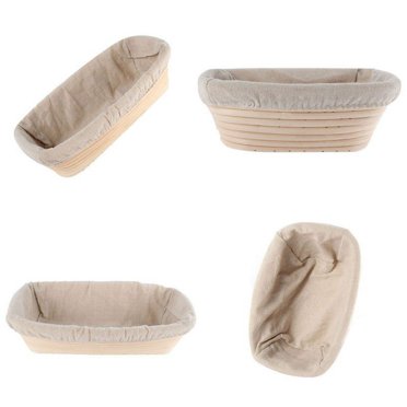 AMERTEER 1 Pce Banneton pour Pain Panier d'Apprêt Banneton Brotform Long pour Apprêt de Pâte à Pain Panier en Rotin et Doublure 12.2”*5.9”*3.1”