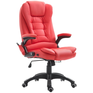 HOMCOM Executive Office Chair w/ Massage and Heat, Computer Chair, Red