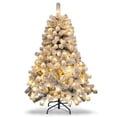 thumbnail image 1 of Patiojoy 4.5 FT Snow Flocked Christmas Tree Pre-lit Christmas Tree w/295 Branch Tips & 150 Warm White LED Lights, 1 of 9