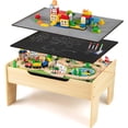 thumbnail image 1 of INFANS Table de Train, Ensemble de Jeu de 80 Pcs en Bois pour Enfants avec Plateau Réversible Détachable, Rails, Train, Chemin de Fer, Ville, Cadeau pour Tout-Petits Garçons Filles 3+, 1 of 9
