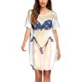 thumbnail image 1 of Jusqu'à 65 % de Rabais! Robes d'Été Mode pour Femmes 2024 Grande Taille Chemise de Bikini par-Dessus Manches Courtes Mignonne Imprimé de Bikini par-Dessus Robe T-Shirt Ample à Porter, 1 of 4