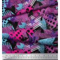 thumbnail image 2 of Soimoi Modal Satin Fabric Triangle,Star & Brush Stroke Abstract Print Sewing Fabric Yard 42 Inch Wide, 2 of 4