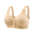 thumbnail image 1 of Sentmoon Nursing Bras for Breastfeeding No Underwire Push up Seamless Bras for Women Adjustable Strap Full Coverage Front Closure Breathable Oversize Solid Everyday Bras for Home Leisure Beige XL, 1 of 5