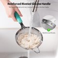 thumbnail image 4 of U-Taste Passoire à Mailles Fines Moyennes : Tamis Alimentaire de Cuisine en Acier Inoxydable 18/8 de 4,73 Po à 30 Mailles avec Poignée en Silicone Rivetée Robuste, Passoire Métallique Profonde Portative Robuste pour Riz, Quinoa (Aqua Sky), 4 of 9