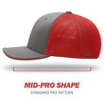 thumbnail image 3 of Richardson Pulse Sportmesh with R-Flex Cap, L-XL, Charcoal-Red Split, 3 of 6