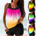 thumbnail image 1 of UPPADA 2 Piece Full Coverage Swimsuits for Women Floral Athleti Crewneck Bathing Suits High Waisted Tummy Control Modest Swimwear Comfy Tankini Top with Shorts Womens Tummy Control Tankini Yellow,2xl, 1 of 6