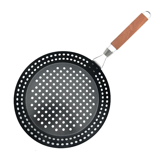 Poêle-gril Carrée avec Poignée Pliante Poêle BBQ Intérieure pour la Cuisson de Chapati, Fruits de Mer et Pizza