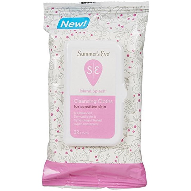 Summer's Eve Cleansing Cloths Soft Pack, Island Splash, 32 Count