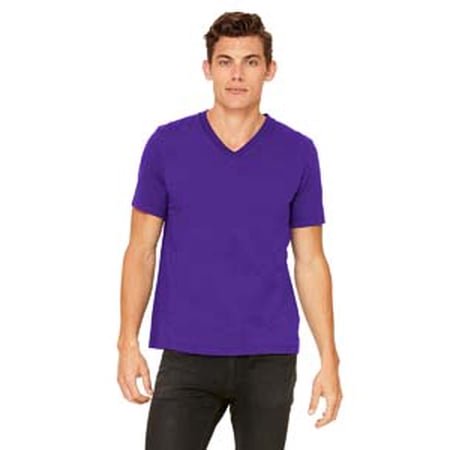 BELLA+CANVAS T-Shirt Jersey à Col en V pour Homme, TP, Violet Équipe