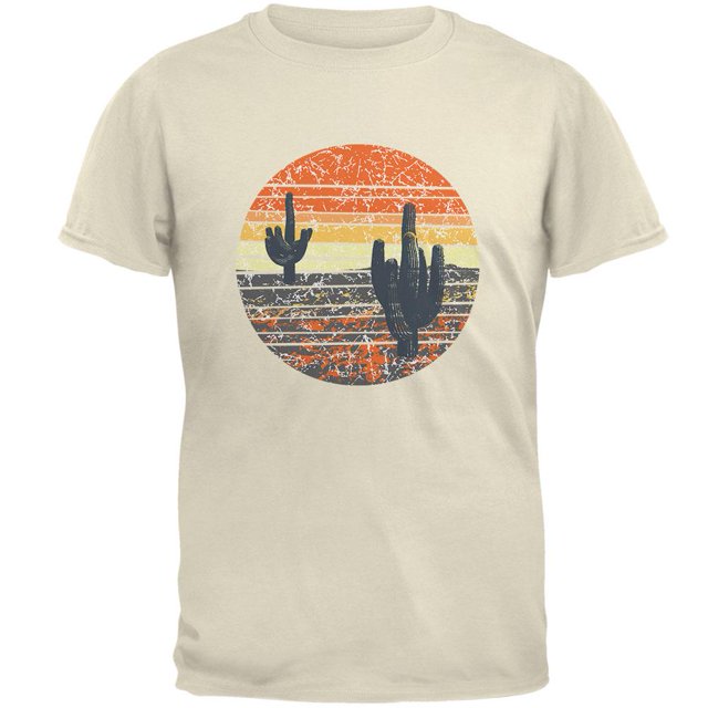 Vintage Cactus Sunset Mens T Shirt