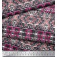 thumbnail image 3 of Soimoi Velvet Fabric Check & Damask Ethnic Printed Fabric 1 Yard 58 Inch Wide, 3 of 3