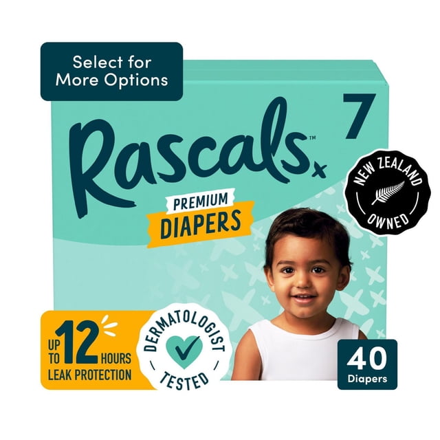 Couches Rascals Premium, Taille 7, 40 unités