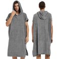 thumbnail image 1 of Soft Microfiber Hooded Poncho Towel Bathrobe for Swimming Surfing Beach Yoga Gym Travel Lightweight Comfortable Quick-Dry Wetsuit Changing Robe, 1 of 2
